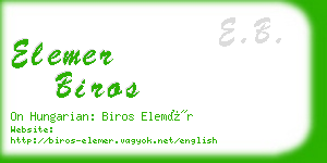 elemer biros business card